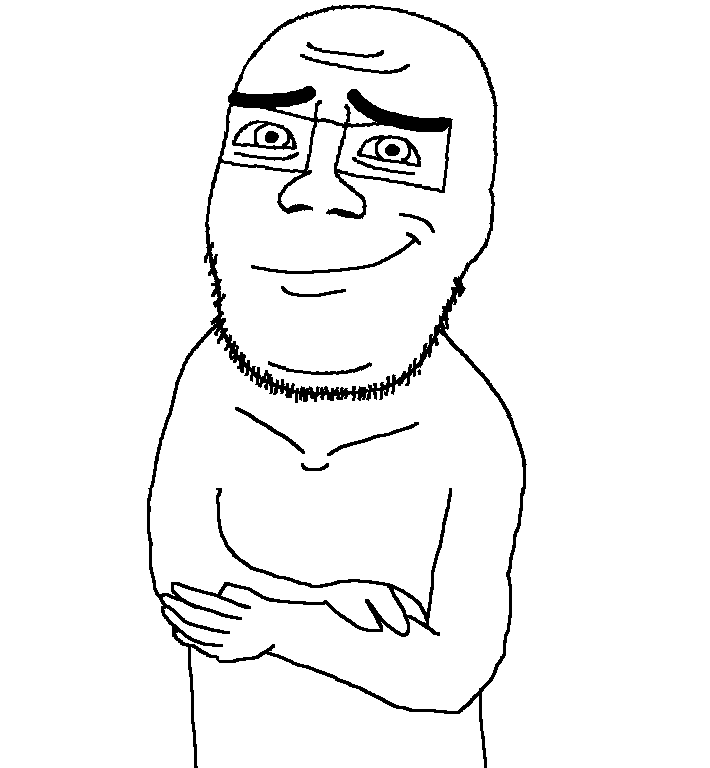 feraljak, feralrants, closed mouth, crossed arms, eyebrows, feralrants, glasses, looking at you, shirtless, smile