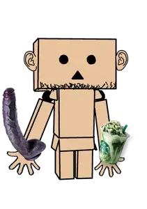 yotsuba koiwai, danbojak, bbc, cardboard, cardboard box, danbo, dildo, ear, hands, matcha