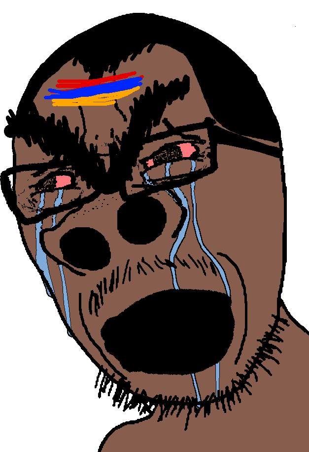 nostriljak, selfish little fuck, 1soyjak, angry, armenigger, brown skin, crying, glasses, looking to the left, mustache