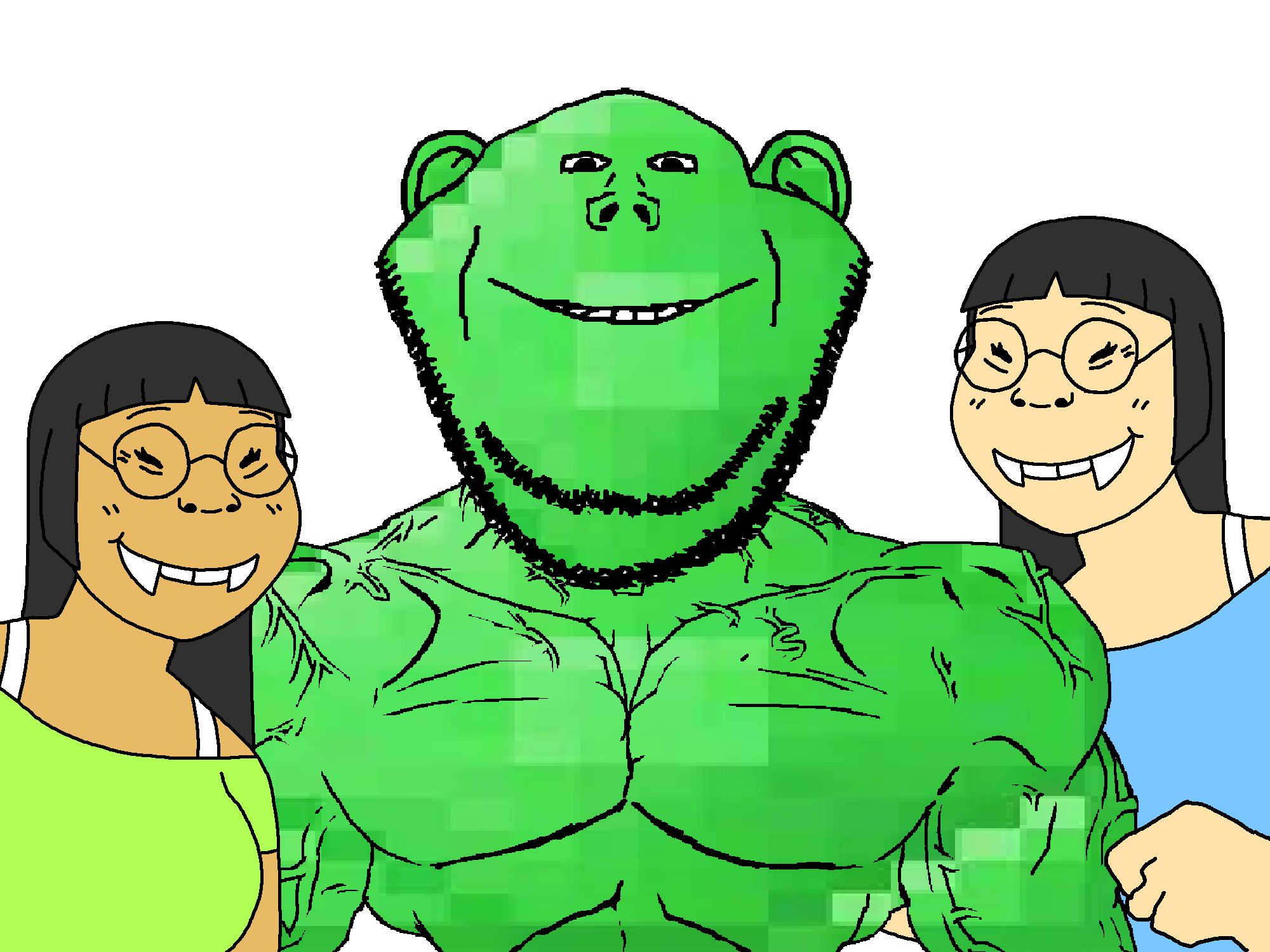 chudjak, impish soyak ears, soykio kid, chudjak front, impish front, muscular chud, soykio girl, femjak, foidjaks, asian