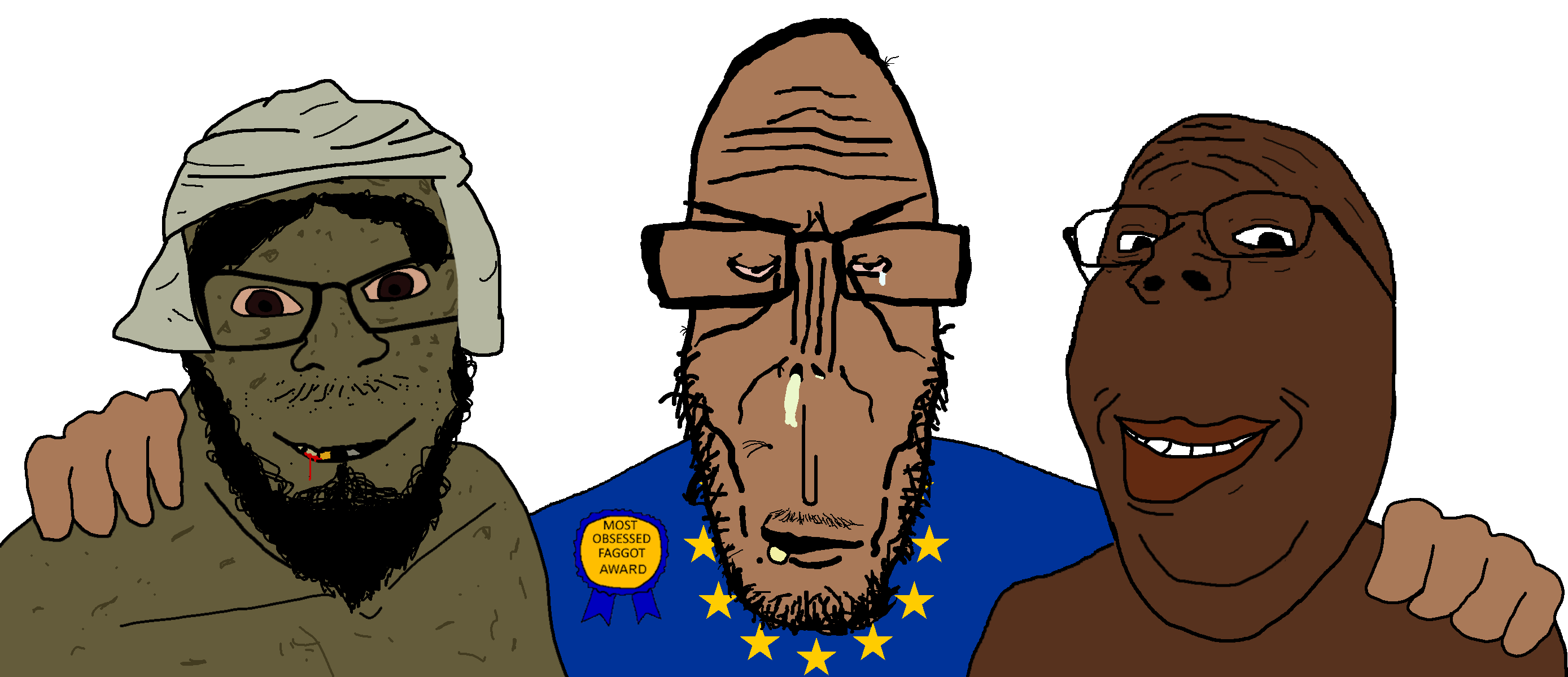 feraljak, gapejak, markiplier soyjak, euromutt, wholesome feraljak, wholesome soyjak, euromutt, no more brother wars, trios & duos, 3soyjaks