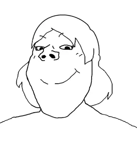 gapejak, female gapejak, femjak, foidjaks, 1soyjak, closed mouth, clothes, eyelashes, female, femjak