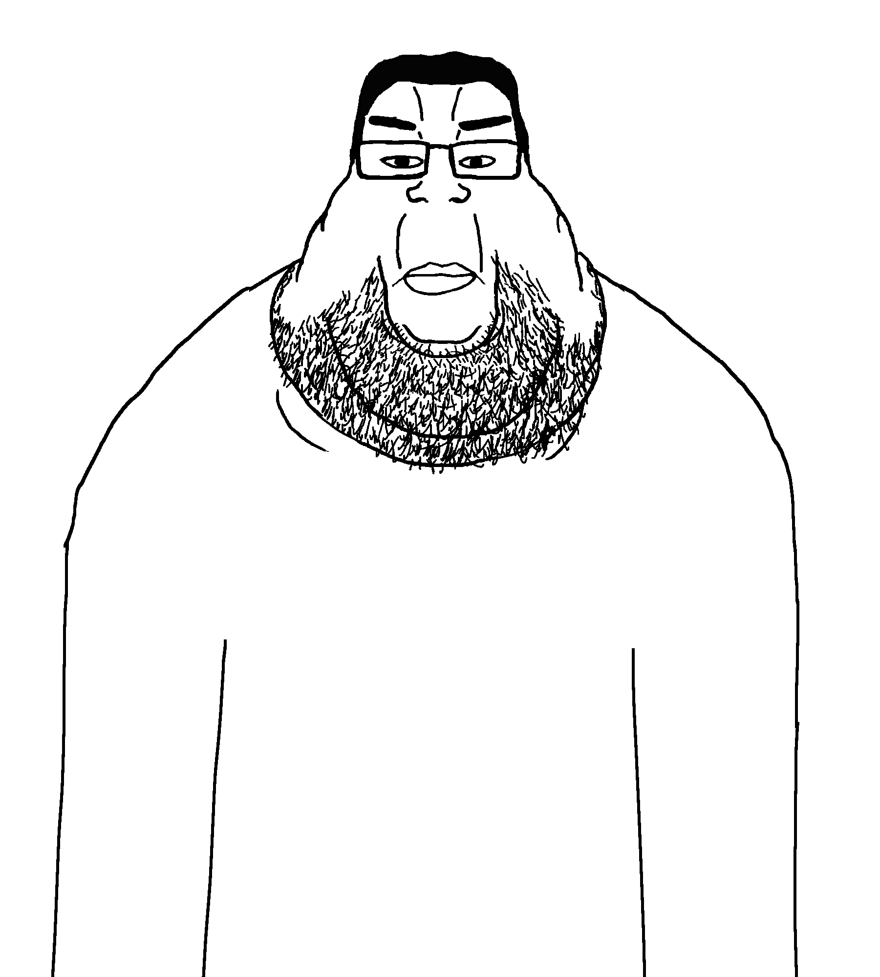 chudjak, markiplier soyjak, chudjak front, chudplier, fat chudplier, fat markiplier soyjak, 1soyjak, beard, black hair, bushy eyebrows
