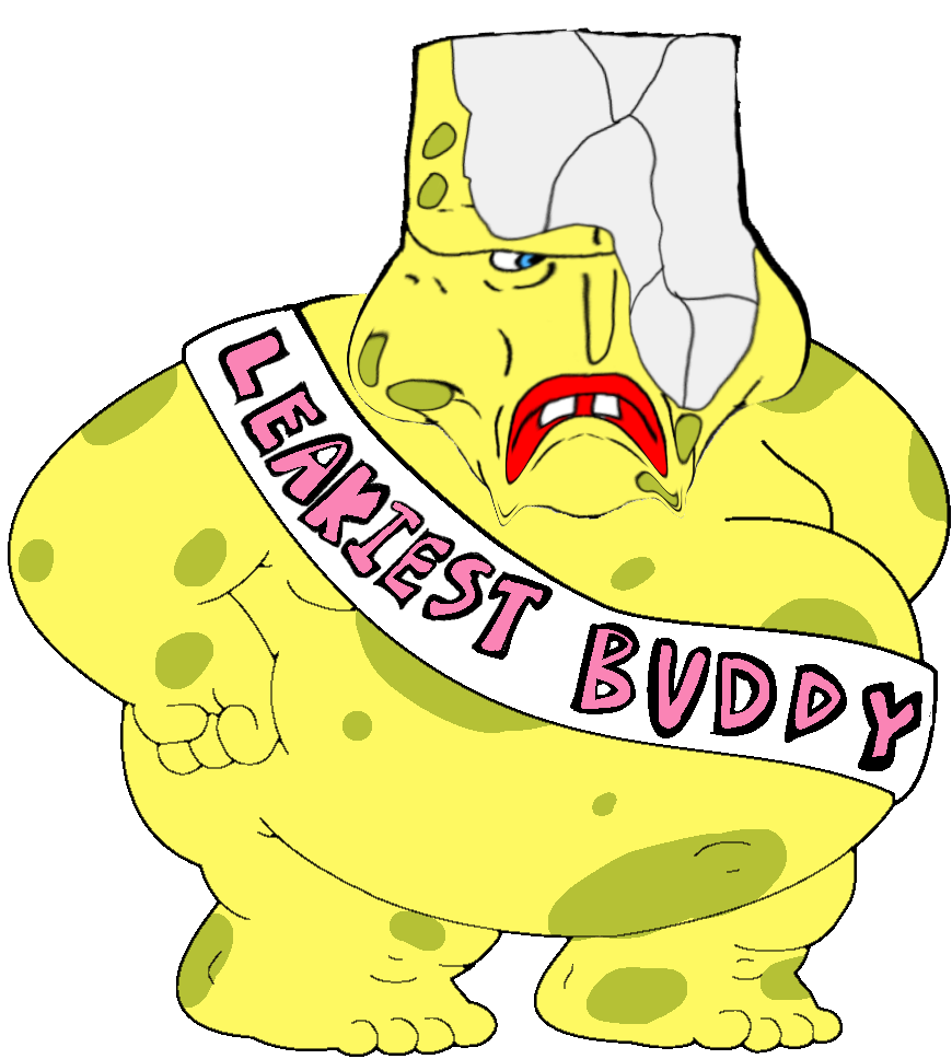 spongebob squarepants, disgusting trevorcreature, disgusting spongecreature, 1soyjak, angry, bald, biggest boy, blue eyes, closed mouth, fat
