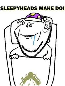 impish soyak ears, 1soyjak, bed, drool, pee, pissing, sleeping, sleepy, smile, uncolored skin