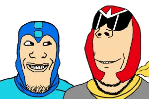 gapejak, markiplier soyjak, wholesome soyjak, are you soying what im soying, 2soyjaks, clothes, glasses, hat, helmet, looking at each other