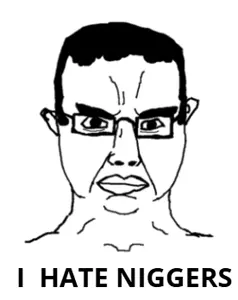 chudjak, chudjak front, black eyes, black hair, closed mouth, ear, glasses, hair, i hate niggers o algo, lips