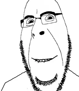 cobson, hornyson, biting lip, creepy, distorted, glasses, horny, looking at you, smile, soyjak