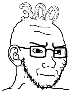 soyak, soyak (irritated), 1soyjak, 300, alphabet, angry, bald, black eyes, cleavage, closed mouth