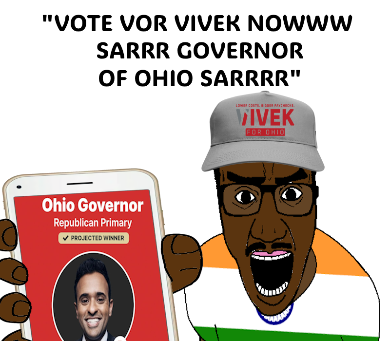 el perro rabioso, el perro chud, 1soyjak, angry, brown eyes, brown skin, clothes, election, english text, front view