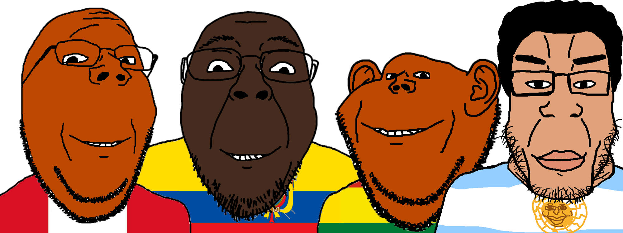 chudjak, gapejak, markiplier soyjak, chudplier, no more brother wars, trios & duos, 1soyjak, afro, argentina, black eyes
