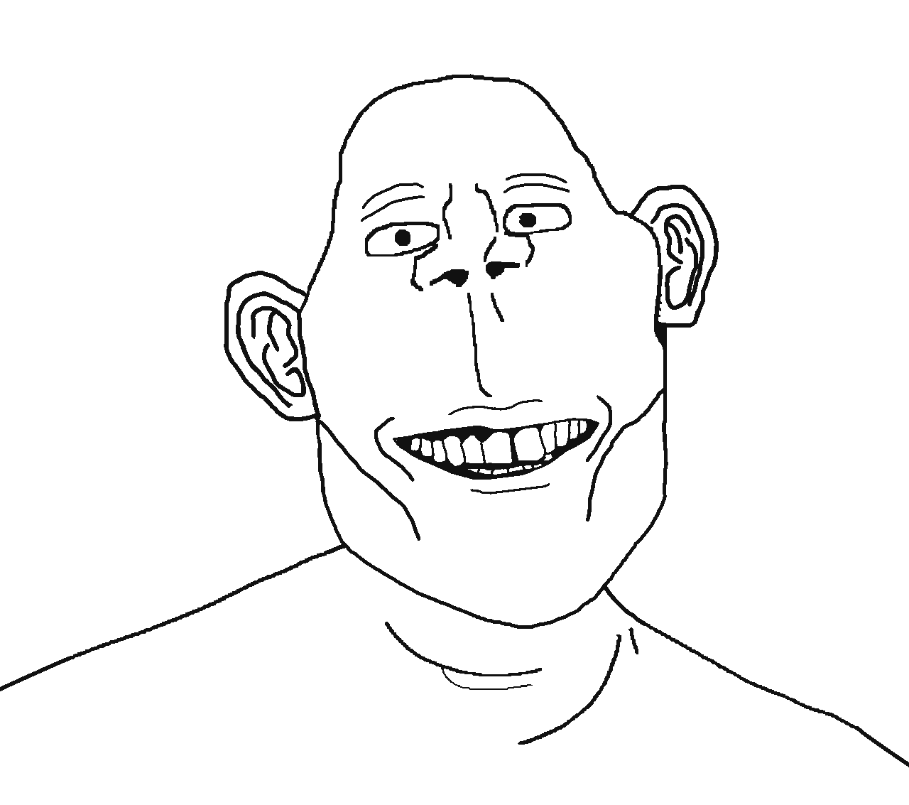 britson, britaryan, 1soyjak, antialiased, bald, black eyes, british, ear, front view, glasses
