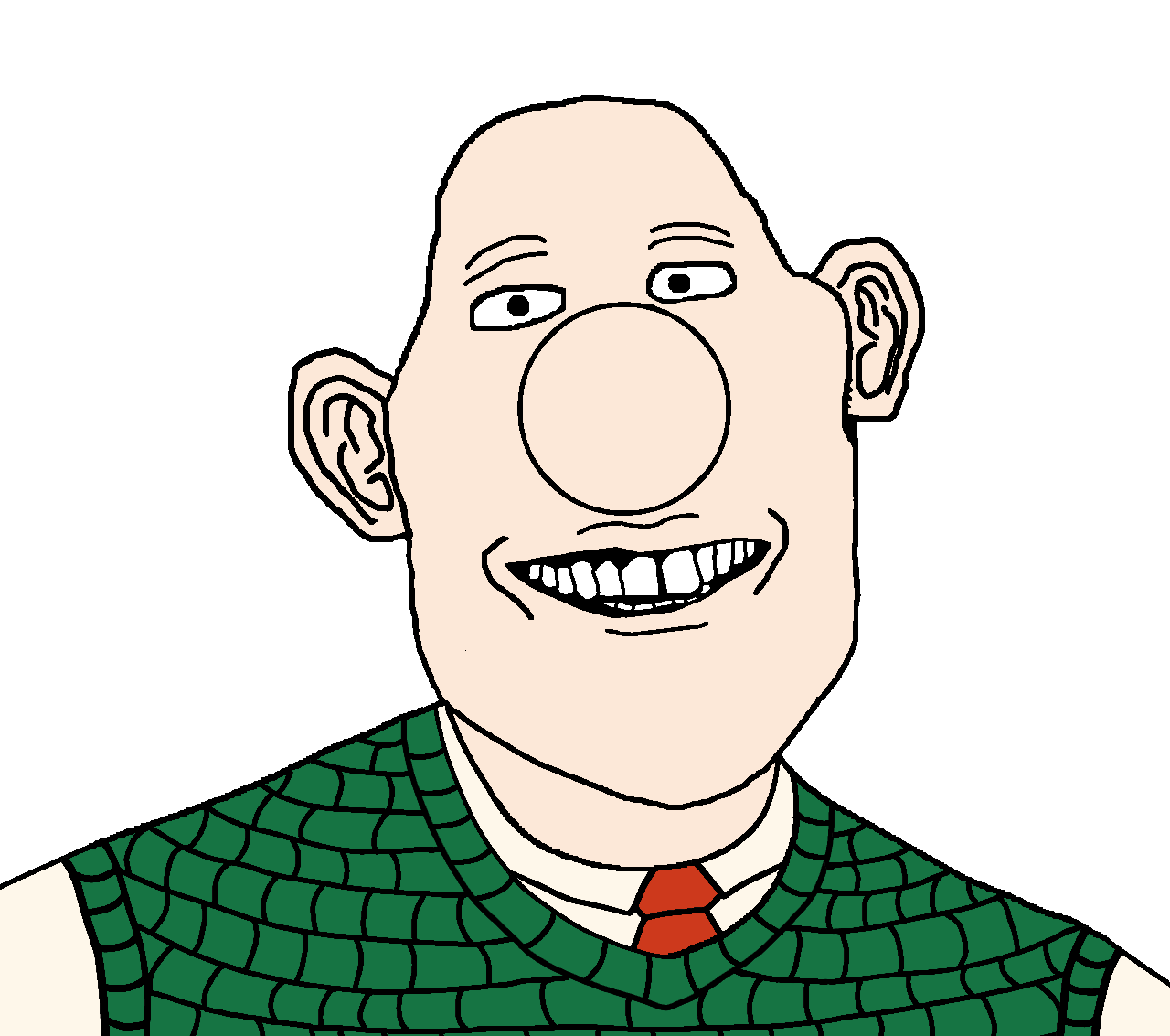 wallace (wallace and gromit), britson, britaryan, 1soyjak, bald, big ears, big nose, black eyes, britaryan, british