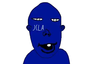 vlodson, vlodblod, bald, blue skin, ear, looking to the right, no beard, one tooth, open mouth, transparent background