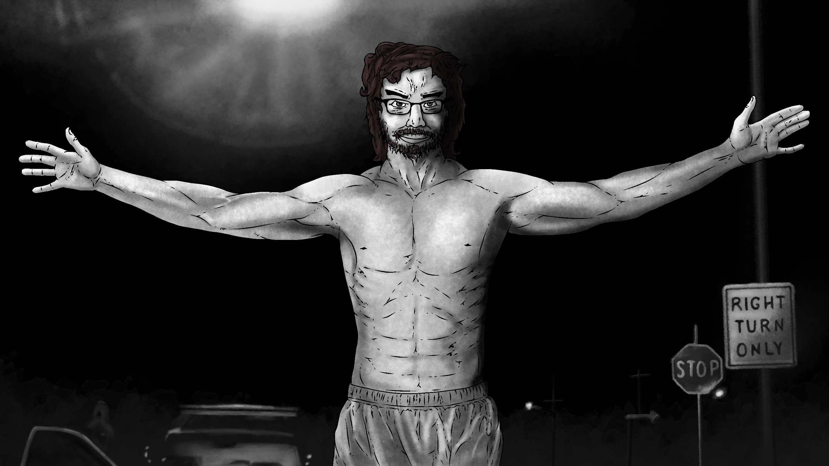 chudjak, chudjak front, abs, american history x, arm, arrow, background, beard, black and white, black background