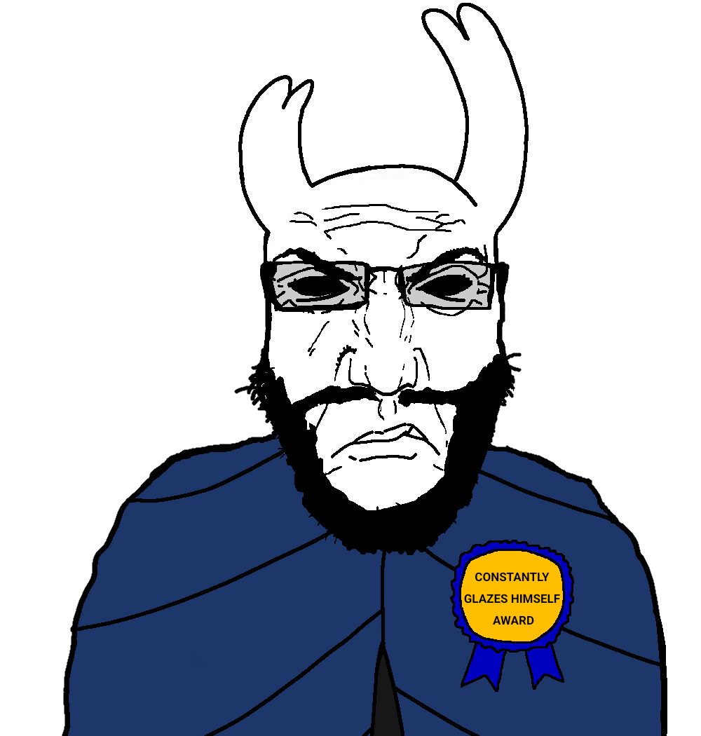 zote the mighty, markiplier soyjak, science lover, 1soyjak, award, beard, black eyes, black skin, blue cape, brimmiest comments section☣️☣️☣️ do not enter☣️☣️☣️