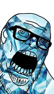 stu, gem, gem skin, glasses, open mouth, soyjak, stubble