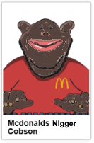 cobson, impish soyak ears, impish amerimutt, mcdonalds typing cobson, big lips, black skin, brown skin, clothes, keyboard, lips
