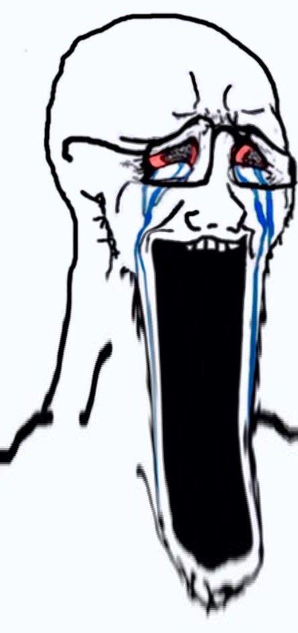 soyak, angry, bald, bloodshot eyes, crying, distorted, eyebrows, glasses, open mouth, soyboy