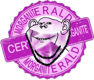 impish soyak ears, badge, ear, gem, gem skin, morganite, pink, seal of approval, smile, soyjak