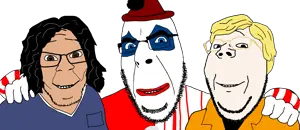 215788 - soybooru.com - 3soyjaks aliased cobson feraljak fixed gapejak glasses looking_at_you no_more_brother_wars not_a_fucking_duplicate smile stubble template three_brothers transparent_background trios_&_duos wholesome_feraljak wholesom.png