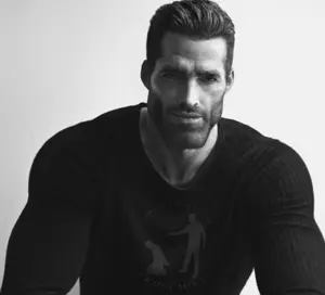 gigachad, closed mouth, clothes, grayscale, hair, half body, irl background, looking at you, open eyes, shoot your local pedophile
