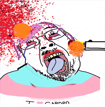 bernd, hanging troonjak, troonjak, ack, animated, bloodshot eyes, fat, gun, gunshot, hair