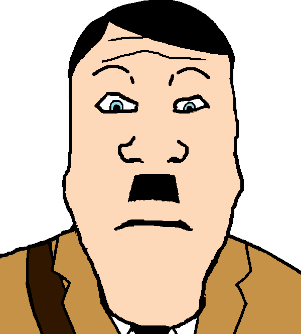markiplier soyjak, neutralplier, 1soyjak, a10 eyes, adolf hitler, black hair, blue eyes, closed mouth, clothes, hair