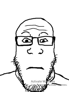 markiplier soyjak, eyes, face, glasses, mouth, nose, soyjak, text, uncolored skin, watermark