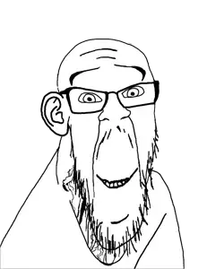 feraljak, feralrage, wholesome feraljak, fusionjaks, bald, clothes, ear, eyebrows, glasses, looking at you