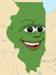 pepe, america, bald, black eyes, city, green skin, map, michael, michael illinois, no beard