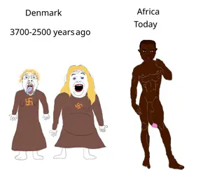 alicia, bernd, chudjak, 'toss, 3soyjaks, africa, black skin, blonde hair, bronze age, brown eyes