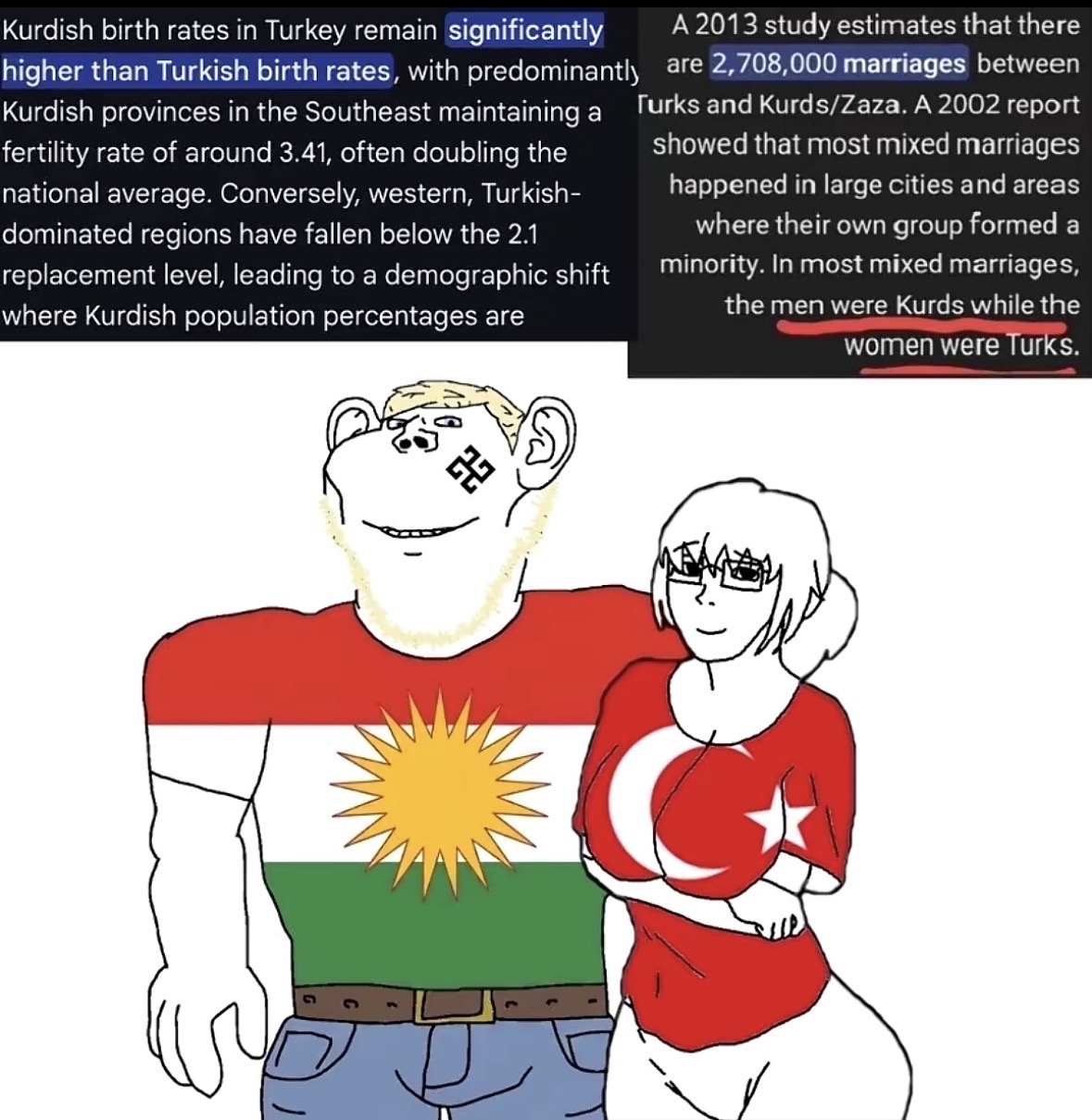 impish soyak ears, soyak, soygirl, femjak, 2soyjaks, buff, closed mouth, female, kurd, kurdaryan