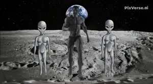 gigachad, my very best friends, alien, animated, earth, media pending approval, moon, outer space, singing, space