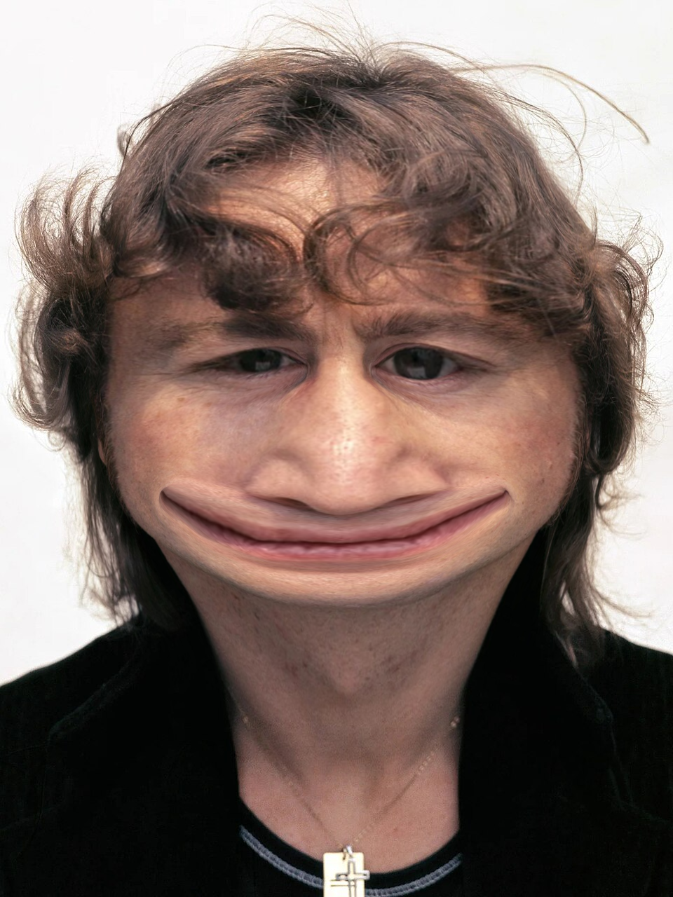 pepe, lennonjak, lennonvictimofabortion, irl soyjaks, 1soyjak, brown hair, closed mouth, deformed, hair, irl background