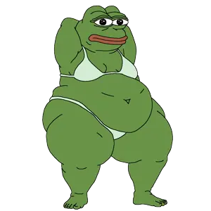 pepe, amphibian, animal, bbw, belly, belly button, big belly, big lips, bikini, bra