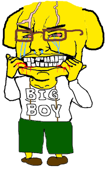 chudjak, 1soyjak, angry, animal, bald, big boy, black eyes, closed mouth, clothes, crying
