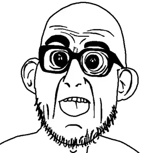 geaner, unknown, 1soyjak, bald, big eyes, black eyes, ear, front view, open eyes, open mouth