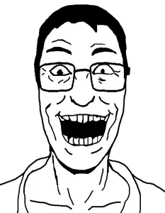 226044 - soybooru.com - 1soyjak black_hair chudjak clothes crazy crazychud glasses grin hair insane short_hair smile teeth template transparent_background uncolored_shirt uncolored_skin.png