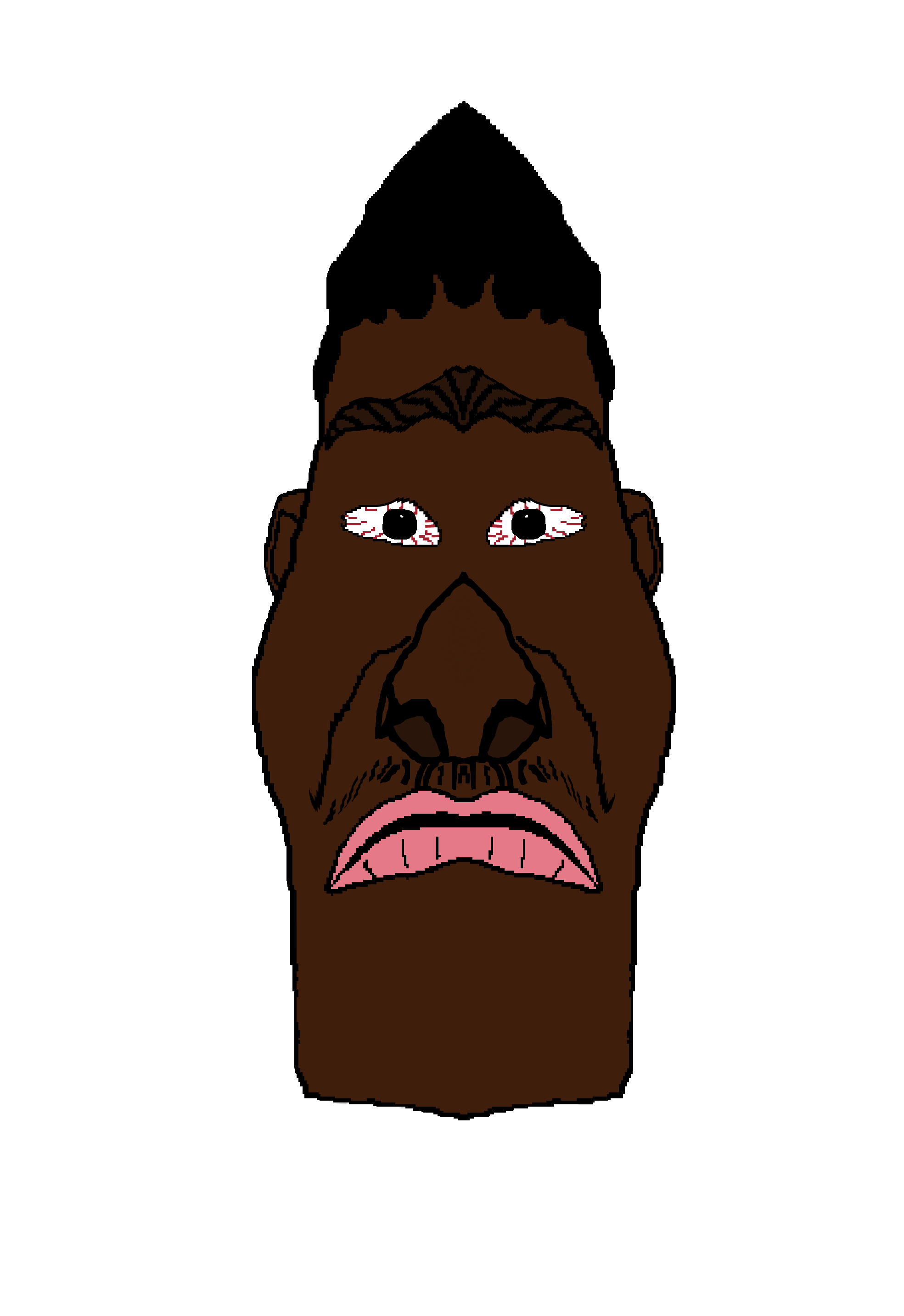 smelly personrix, black eyes, black hair, brown skin, front view, frown, hair, india, laughing, looking at you