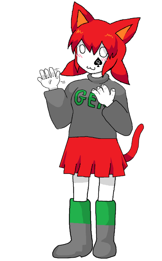 tama, animal, blush, boot, boots, cat, cat ears, catgirl, closed mouth, clothes
