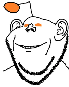 impish soyak ears, 1soyjak, antenna, bald, closed mouth, ear, front view, looking at you, no glasses, nose