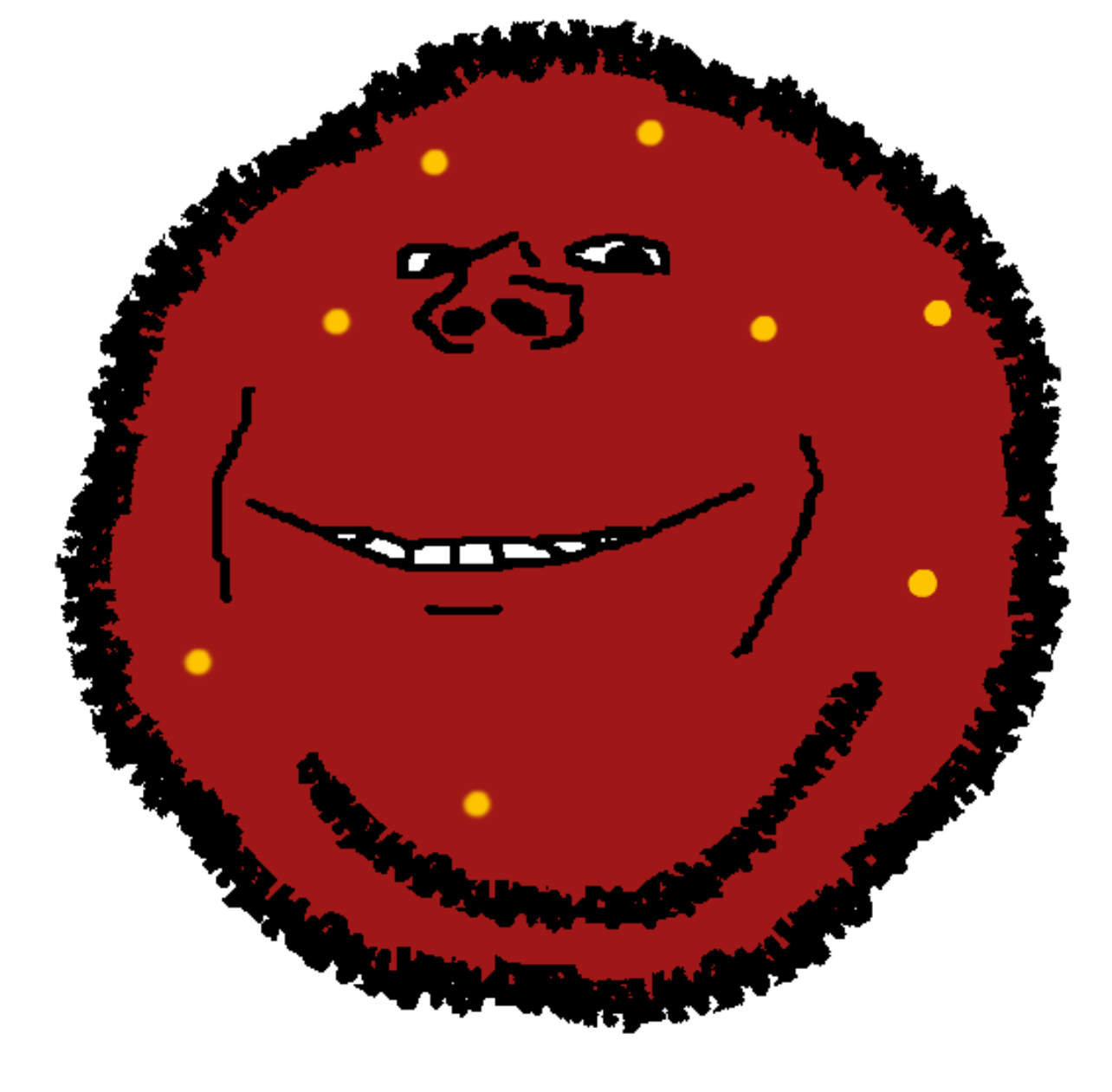 impish soyak ears, impish ball, aqua teen hunger force, brown skin, cartoon, food, looking at you, meat, meatball, meatwad