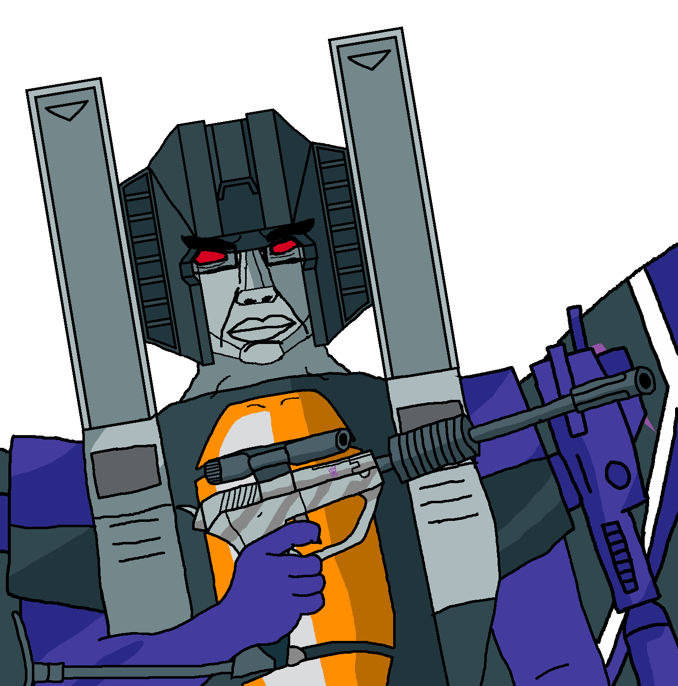 chudjak, chudjak front, 1soyjak, alien, angry, cannon, cartoon, chud, closed mouth, clothes