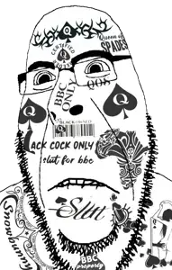 cobson, hornyson, alternate, barcode, biting lip, blacked, bnwo, closed mouth, glasses, horny