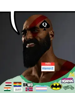 229287 - soybooru.com - bald batman_logo beard black_eyes bnwo brown_skin buff communism friday_night_funkin' giga gigachad gigachad green_shirt grey_background half_open_mouth hammer_and_sickle india iraq joke joke_post .png