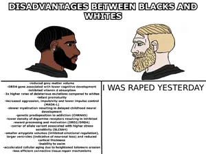 229971 - soybooru.com - african_american aryan black_skin black_tradcath blonde_hair blue_eyes brown_skin chad disadvantages hair nigga nigger nordcuck nordcuck white_background white_skin yes_chad.jpg