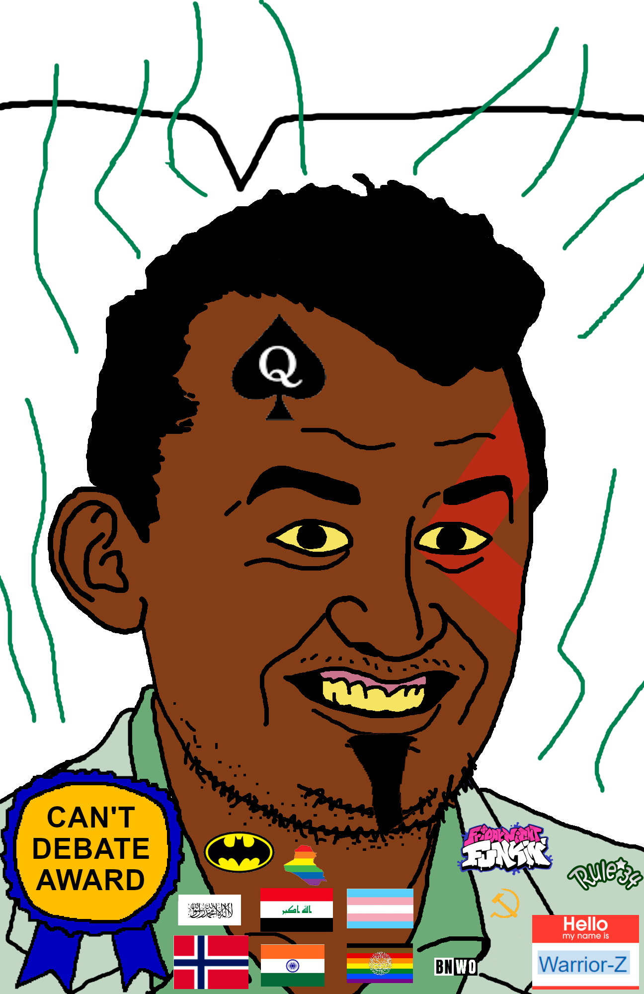 kratos, kirky, 1soyjak, beard, black eyes, black hair, bnwo, brown skin, can't debate award, charlie charlie kirky