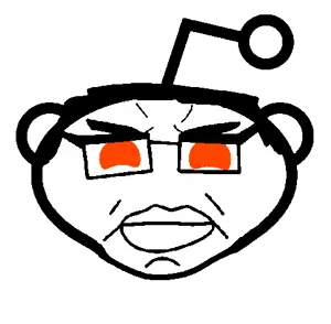 chudjak, snoojak, snoochud, chuddified soyjaks, antenna, black hair, ear, hair, merge, orange eyes