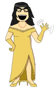 200918 - soybooru.com - afro black_dress black_gloves black_shoes black_skin blue_eyes bulge dress elbow_gloves full_body gay_pride_flag glasses gloves high_heels looking_at_you motion_lines neck.png